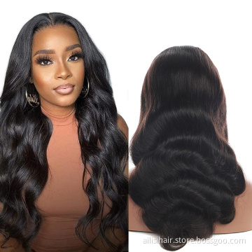 Wholesale Body Wave Human Hair Wig Long Raw Brazilian Hair Full Transparent Lace Frontal Wig For Black Women